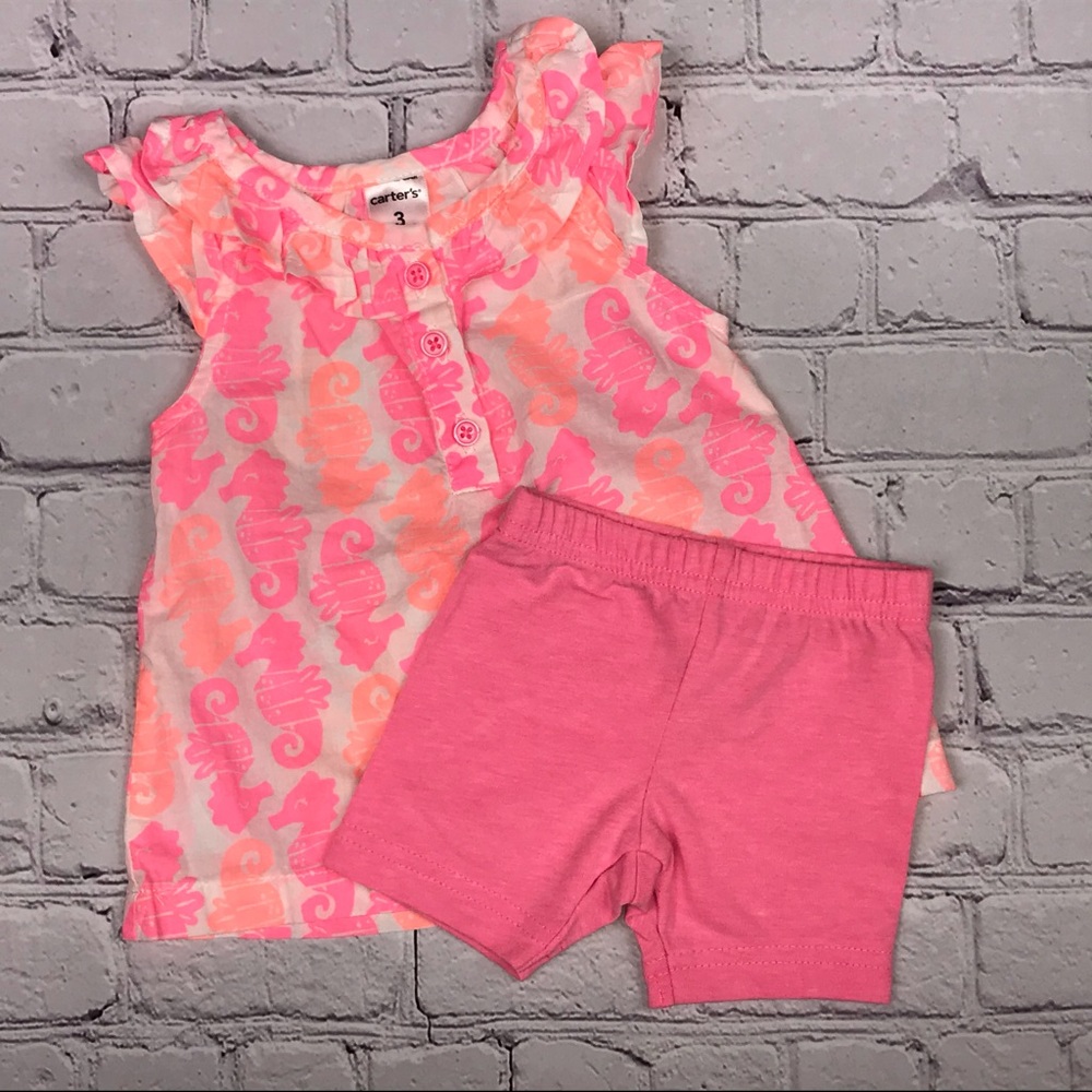 Carter’s Seahorse Tank & Shorts Set - size 3m